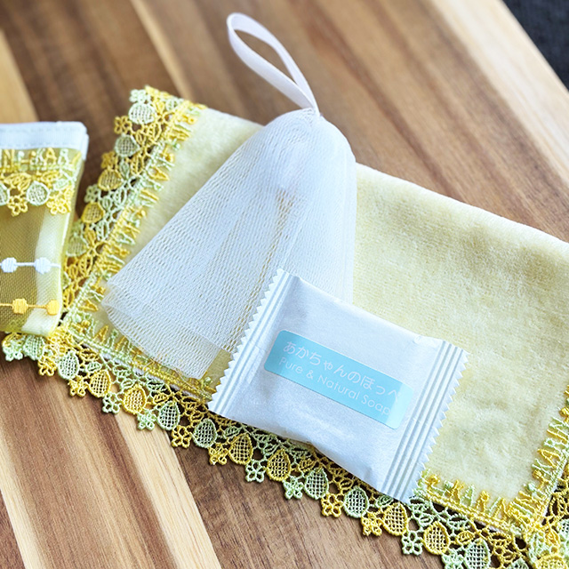 あかちゃんのほっぺ 石けんミニ（10g）＆泡立てネット